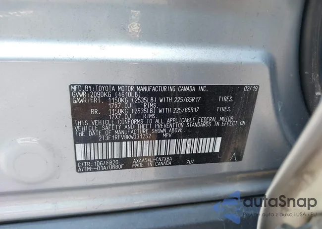 2T3F1RFV8KW031252: 43499404