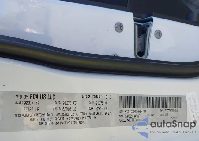 2C3CDXBG2KH664744: 43500529