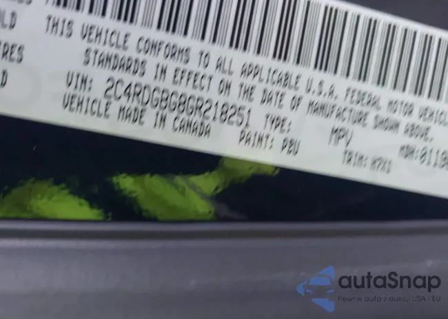 2C4RDGBG8GR218251: 43500541