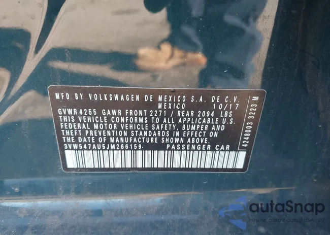 3VW547AU5JM266159: 43500646