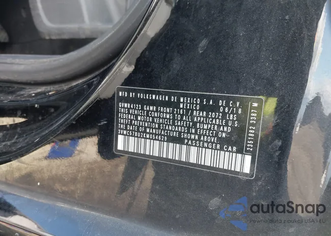 3VWC57BU2KM054629: 43500651