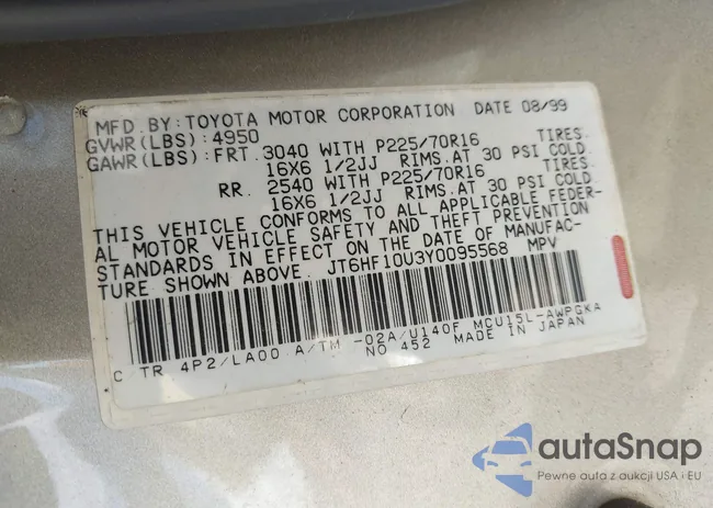 JT6HF10U3Y0095568: 43500661