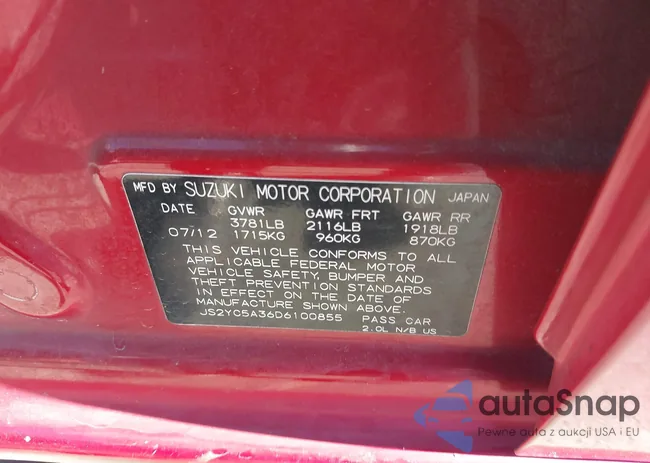 JS2YC5A36D6100855: 43500689