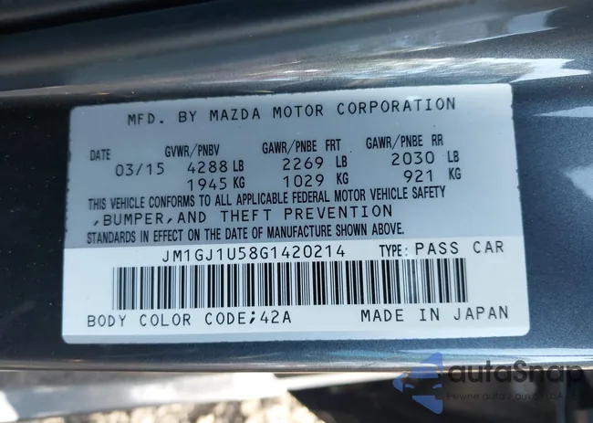 JM1GJ1U58G1420214: 43500949