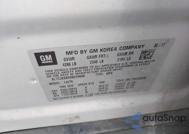 KL7CJKSB2HB229698: 43500957