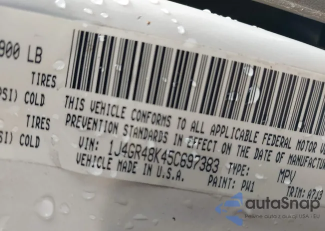 1J4GR48K45C697383: 43500986