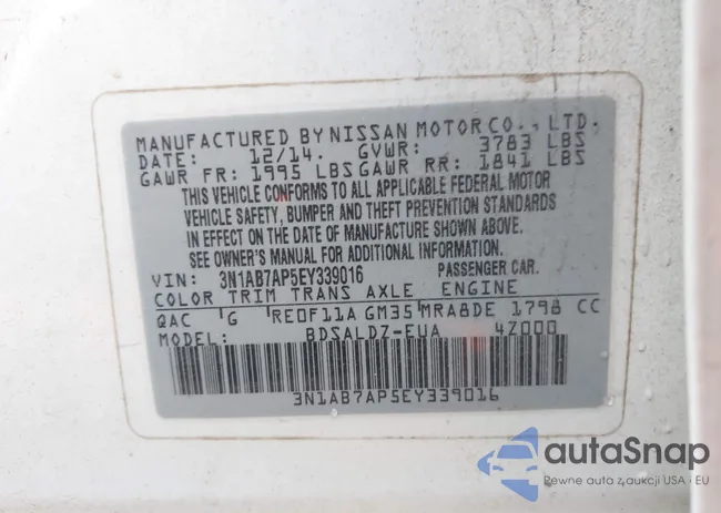 3N1AB7AP5EY339016: 43500055