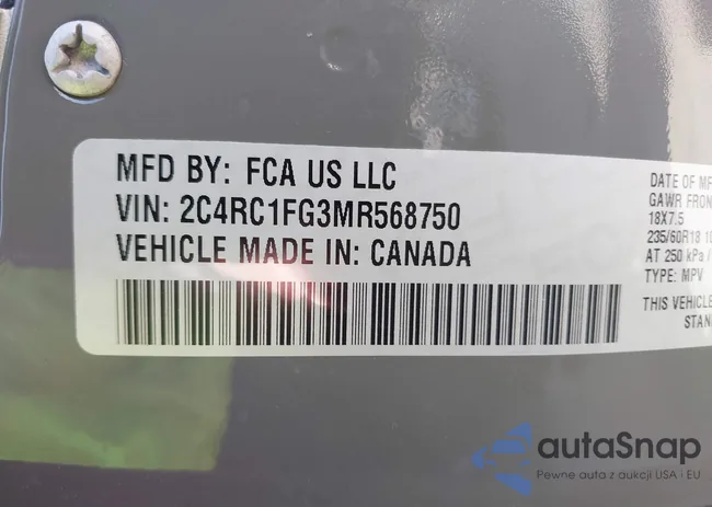 2C4RC1FG3MR568750: 43500070