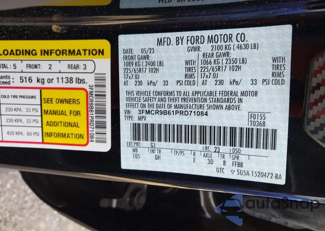 3FMCR9B61PRD71084: 43500140