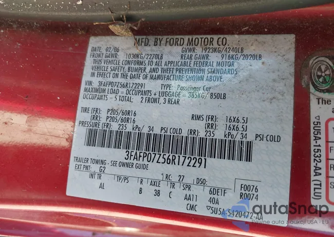 3FAFP07Z56R172291: 43500152