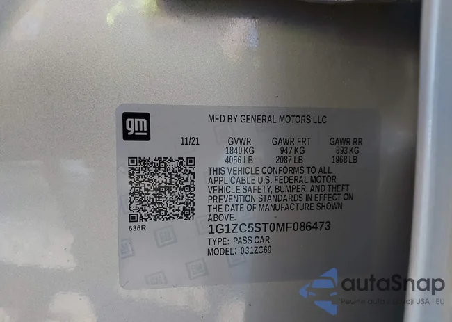 1G1ZC5ST0MF086473: 43500155