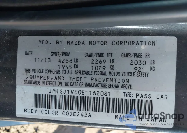 JM1GJ1V60E1162081: 43500182