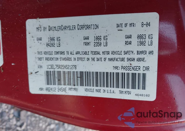 1C3EL75R25N521278: 43500209