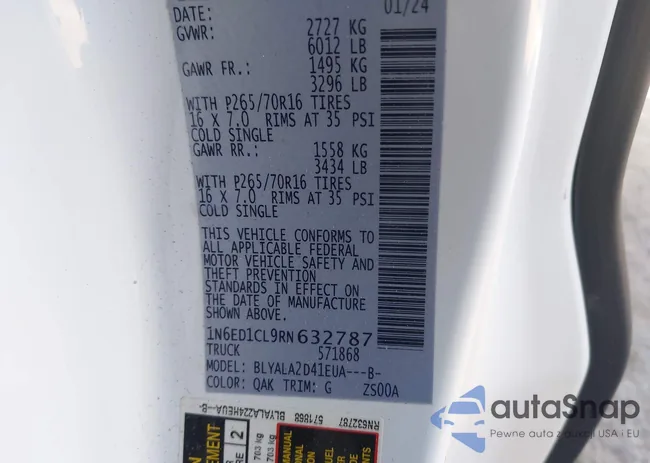 1N6ED1CL9RN632787: 43500240