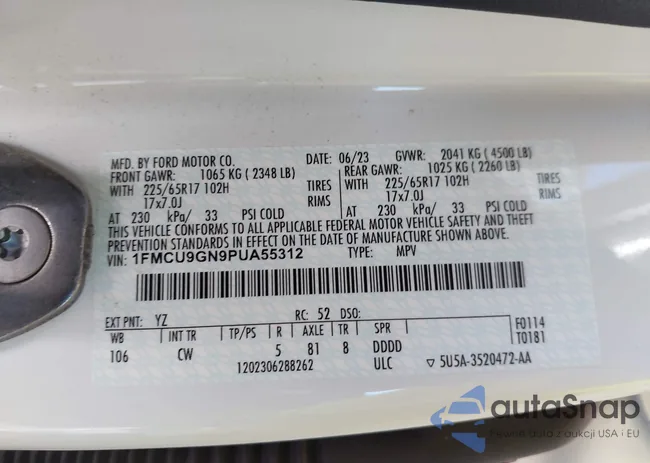 1FMCU9GN9PUA55312: 43500352