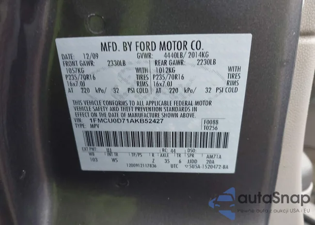 1FMCU0D71AKB52427: 43501533