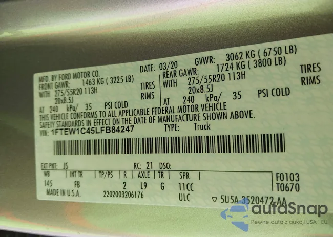 1FTEW1C45LFB84247: 43501682