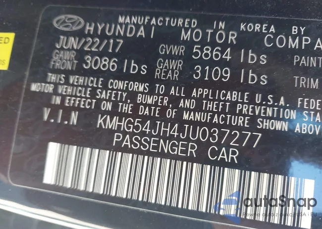 KMHG54JH4JU037277: 43501727