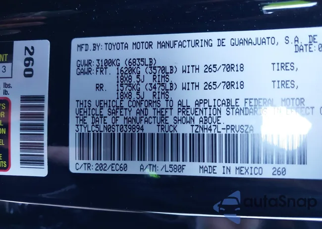 3TYLC5LN0ST039894: 43501810