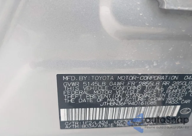 JTHBN36F940161085: 43501857