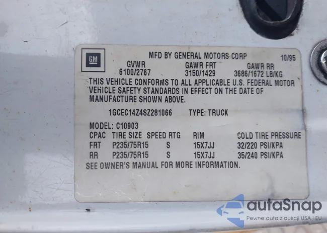 1GCEC14Z4SZ281066: 43501939