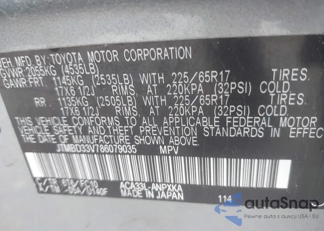 JTMBD33V786079035: 43501059