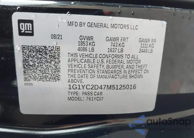 1G1YC2D47M5125016: 43501074