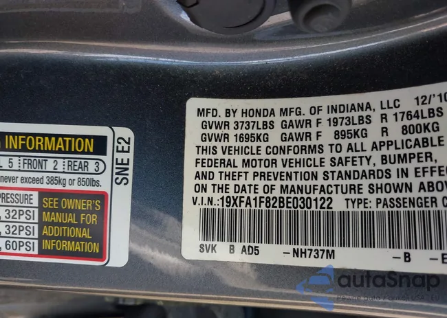 19XFA1F82BE030122: 43501075