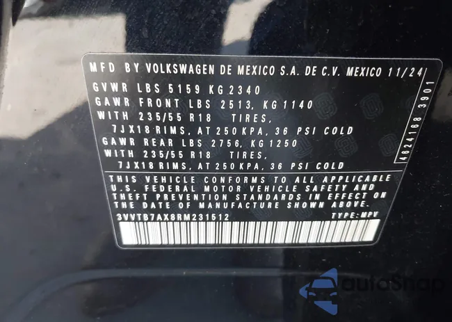 3VVTB7AX8RM231512: 43501134