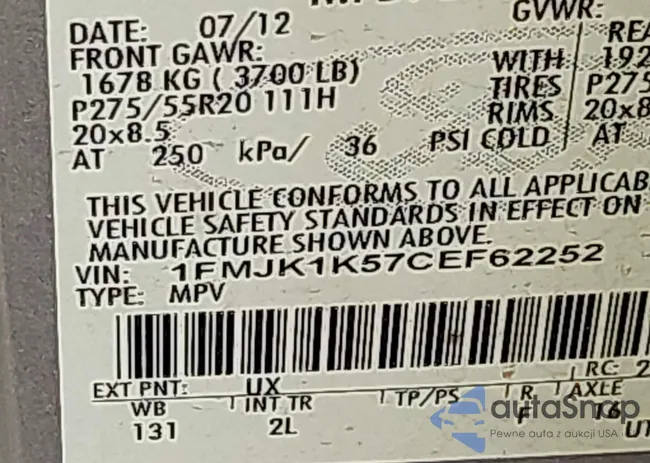 1FMJK1K57CEF62252: 43501165