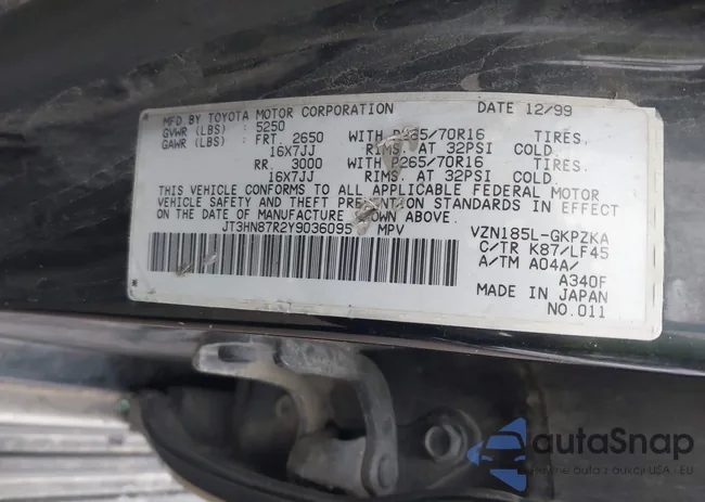 JT3HN87R2Y9036095: 43501241