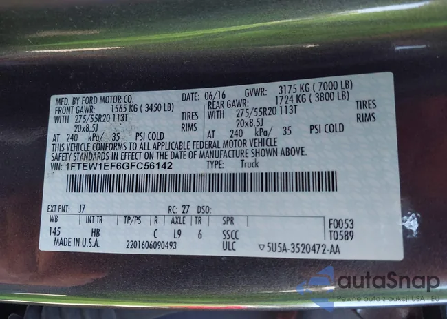 1FTEW1EF6GFC56142: 43501268