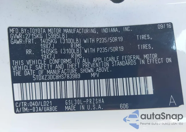 5TDXZ3DC8HS783989: 43501285