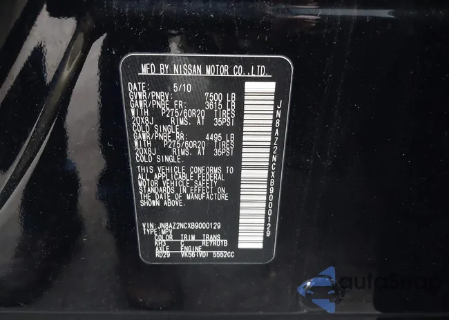 JN8AZ2NCXB9000129: 43501360