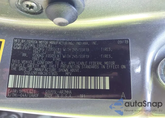 5TDJZRFH8KS617805: 43501373