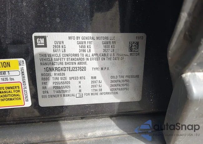 1GNKRGKD7EJ237620: 43502451