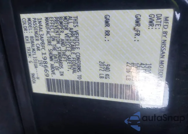 1N4AL3AP8FC198669: 43502486