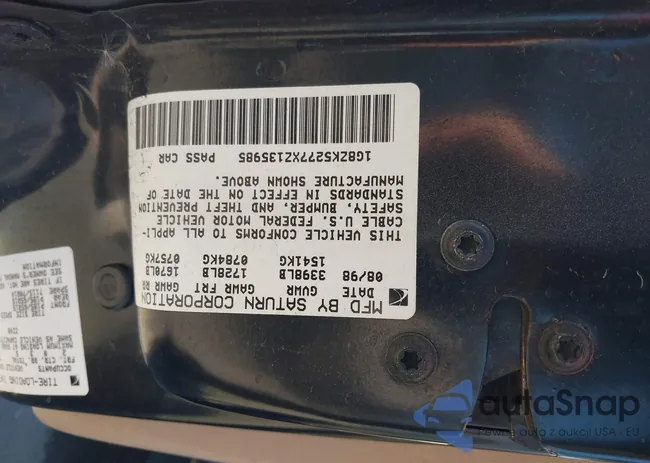 1G8ZK5277XZ135985: 43502509