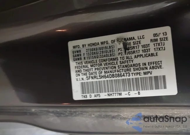 5FNRL5H64DB086473: 43502520