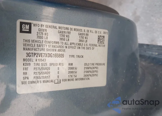 3GTP2VE7XDG165809: 43502534