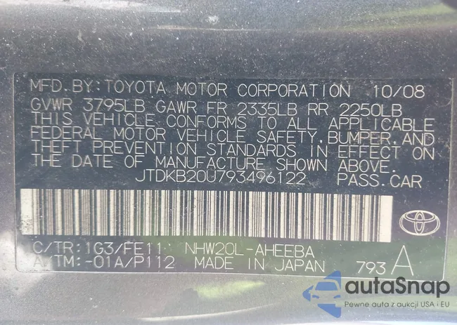 JTDKB20U793496122: 43502545