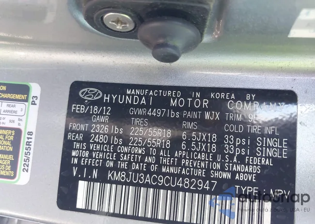 KM8JU3AC9CU482947: 43502574