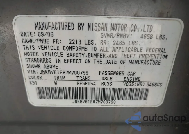 JNKBV61E97M700799: 43502582