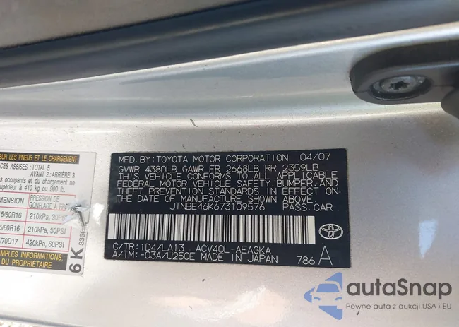 JTNBE46K673109576: 43502588