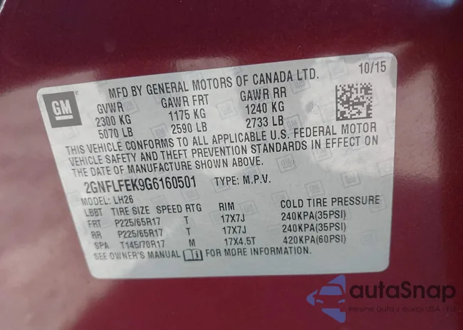 2GNFLFEK9G6160501: 43502625