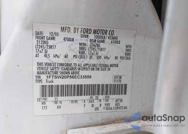 1FTSW20P56EC33559: 43502735