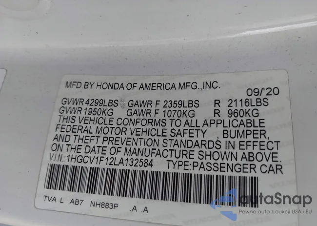 1HGCV1F12LA132584: 43502794