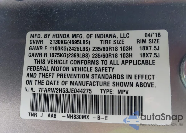 7FARW2H53JE044275: 43502835