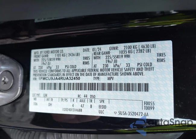 1FMCU9JA4RUA32450: 43502843