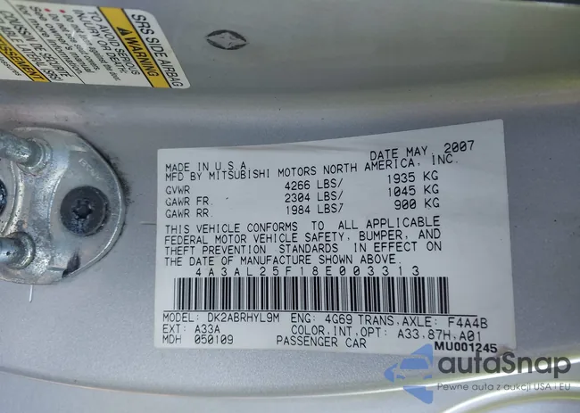 4A3AL25F18E003313: 43502901